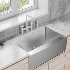 Swiss Madison Avallon Pro Widespread Kitchen Faucet with Side Sprayer SM-KF79 - The Home Selection