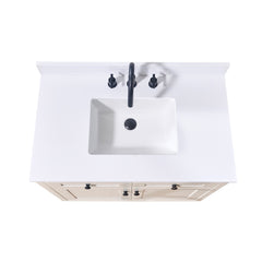 Altair Andalo 37. in Engineered Stone Vanity Top in Snow White with White Sink