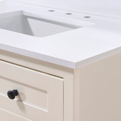 Altair Andalo 37. in Engineered Stone Vanity Top in Snow White with White Sink