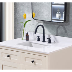 Altair Andalo 37. in Engineered Stone Vanity Top in Snow White with White Sink