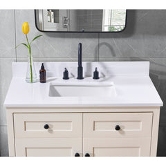Altair Andalo 37. in Engineered Stone Vanity Top in Snow White with White Sink