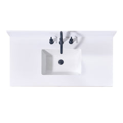 Altair 43. in Engineered Stone Vanity Top in Snow White with White Sink
