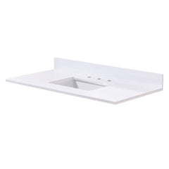 Altair 43. in Engineered Stone Vanity Top in Snow White with White Sink