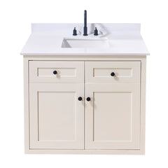 Altair 43. in Engineered Stone Vanity Top in Snow White with White Sink