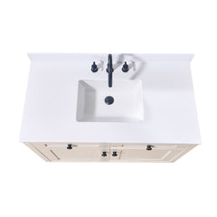 Altair 43. in Engineered Stone Vanity Top in Snow White with White Sink