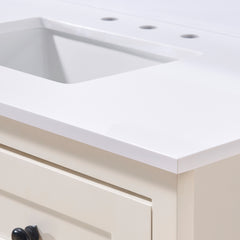 Altair 43. in Engineered Stone Vanity Top in Snow White with White Sink