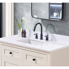 Altair 43. in Engineered Stone Vanity Top in Snow White with White Sink