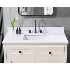 Altair 43. in Engineered Stone Vanity Top in Snow White with White Sink