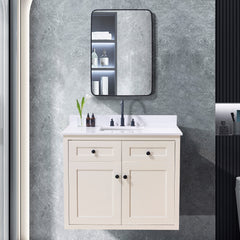 Altair 43. in Engineered Stone Vanity Top in Snow White with White Sink