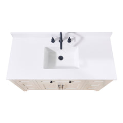 Altair Andalo 49. in Engineered Stone Vanity Top in Snow White with White Sink