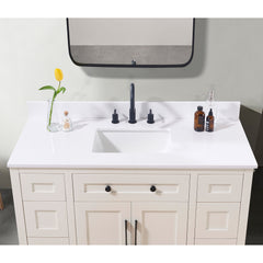 Altair Andalo 49. in Engineered Stone Vanity Top in Snow White with White Sink