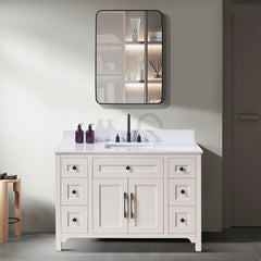 Altair Andalo 49. in Engineered Stone Vanity Top in Snow White with White Sink