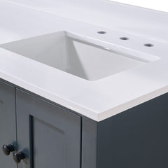 Altair Andalo 61. in Engineered Stone Vanity Top in Snow White with Double White Sink