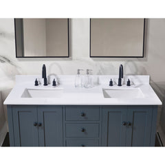 Altair Andalo 61. in Engineered Stone Vanity Top in Snow White with Double White Sink