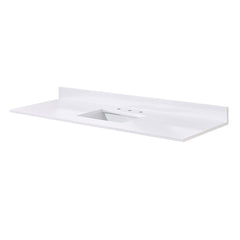 Altair Andalo 61. in Engineered Stone Vanity Top in Snow White with Single White Sink