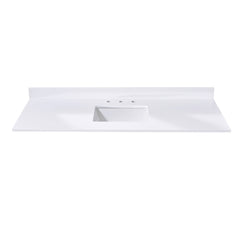 Altair Andalo 61. in Engineered Stone Vanity Top in Snow White with Single White Sink
