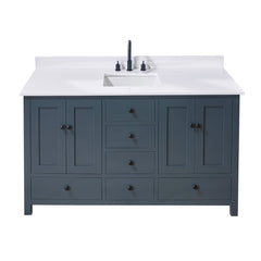 Altair Andalo 61. in Engineered Stone Vanity Top in Snow White with Single White Sink