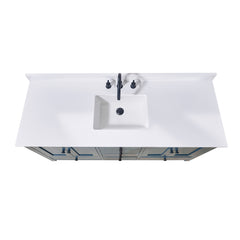 Altair Andalo 61. in Engineered Stone Vanity Top in Snow White with Single White Sink