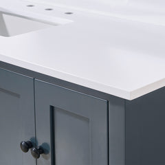 Altair Andalo 61. in Engineered Stone Vanity Top in Snow White with Single White Sink