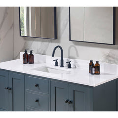 Altair Andalo 61. in Engineered Stone Vanity Top in Snow White with Single White Sink