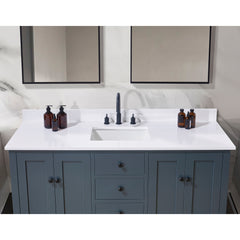 Altair Andalo 61. in Engineered Stone Vanity Top in Snow White with Single White Sink