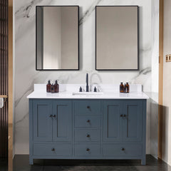 Altair Andalo 61. in Engineered Stone Vanity Top in Snow White with Single White Sink