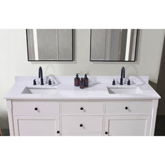 Altair Andalo 73. in Engineered Stone Vanity Top in Snow White with White Sink