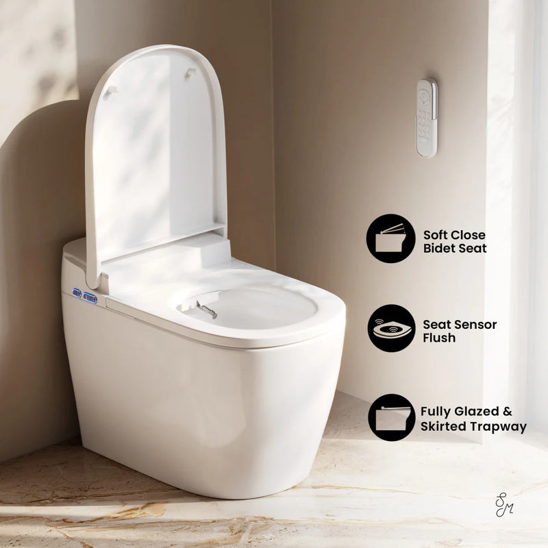 Swiss Madison Avancer One Piece Smart Toilet 1.28 GPF with Heated Bidet, Air Drying, Night Light, Foot Sensor - SM-ST4901