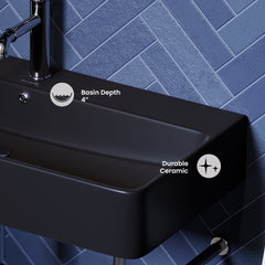Swiss Madison Carré 36" Console Sink Matte Black Basin w/ Legs - SM-CS7 - The Home Selection
