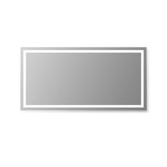 Altair Genova 60" Rectangle Frameless Modern Bathroom/Vanity LED Lighted Wall Mirror