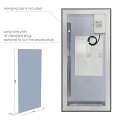 Altair Genova 60" Rectangle Frameless Modern Bathroom/Vanity LED Lighted Wall Mirror