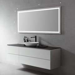 Altair Genova 72" Rectangle Frameless Modern Bathroom/Vanity LED Lighted Wall Mirror