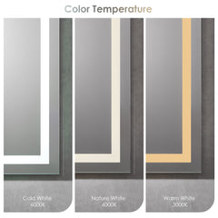 Altair Genova 72" Rectangle Frameless Modern Bathroom/Vanity LED Lighted Wall Mirror