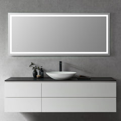 Altair Genova 72" Rectangle Frameless Modern Bathroom/Vanity LED Lighted Wall Mirror