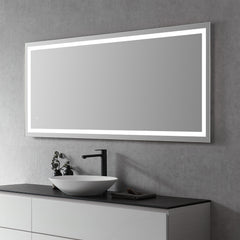 Altair Genova 72" Rectangle Frameless Modern Bathroom/Vanity LED Lighted Wall Mirror