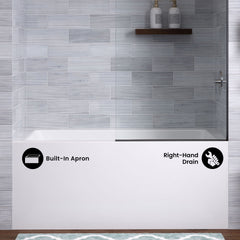Swiss Madison Voltaire 54" X 30" Right-Hand Drain Alcove Bathtub with Apron - SM-AB558 - The Home Selection