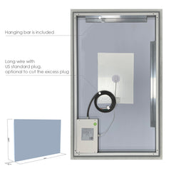 Altair Cassano Rectangle 48" Frameless Modern Bathroom/Vanity LED Lighted Wall Mirror