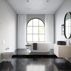 Swiss Madison Monaco Wall-Hung Toilet Bundle 0.8/1.6 GPF Dual Flush in Glossy White with White Flush Plate - SM-WT1001GW