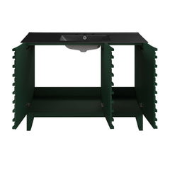 Swiss Madison Cascade 48" Freestanding Bathroom Vanity in Green Oak with Black 3-Hole Widespread Sink Top - SM-BV557GA-3WMB