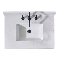 Altair 31. in Engineered Stone Vanity Top in Aosta White with White Sink