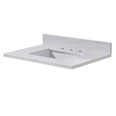Altair 31. in Engineered Stone Vanity Top in Aosta White with White Sink
