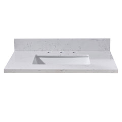 Altair 31. in Engineered Stone Vanity Top in Aosta White with White Sink
