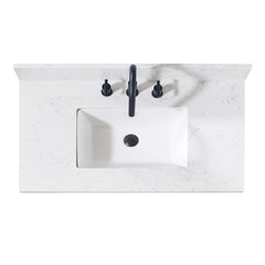 Altair Oderzo 37. in Engineered Stone Vanity Top in Aosta White with White Sink