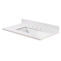 Altair Oderzo 37. in Engineered Stone Vanity Top in Aosta White with White Sink