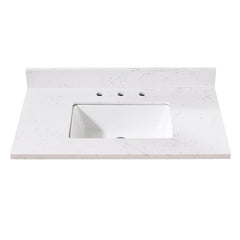 Altair Oderzo 37. in Engineered Stone Vanity Top in Aosta White with White Sink