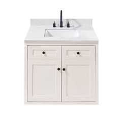 Altair Oderzo 37. in Engineered Stone Vanity Top in Aosta White with White Sink