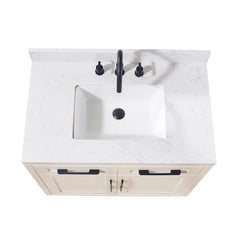 Altair Oderzo 37. in Engineered Stone Vanity Top in Aosta White with White Sink