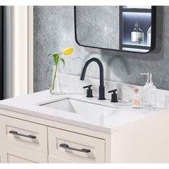 Altair Oderzo 37. in Engineered Stone Vanity Top in Aosta White with White Sink