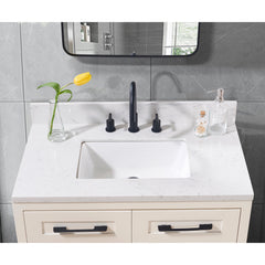 Altair Oderzo 37. in Engineered Stone Vanity Top in Aosta White with White Sink
