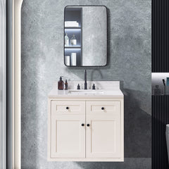 Altair Oderzo 37. in Engineered Stone Vanity Top in Aosta White with White Sink